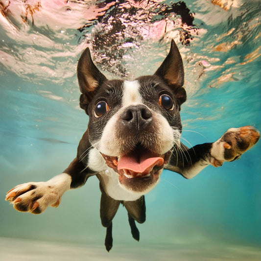 Underwater Boston Terrier