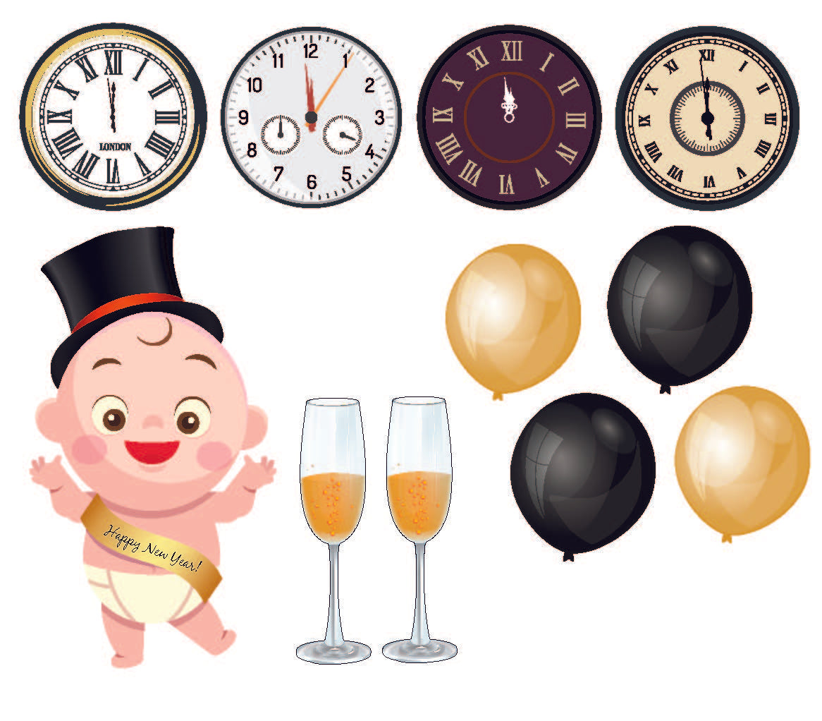 New Year's Eve Magnet Set