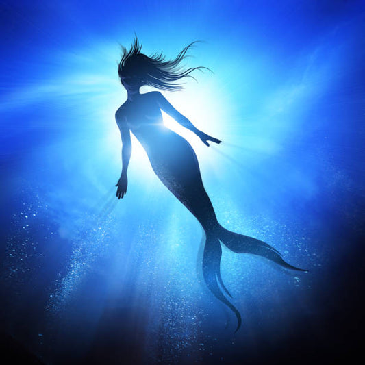 Mermaid Silhouette Blue